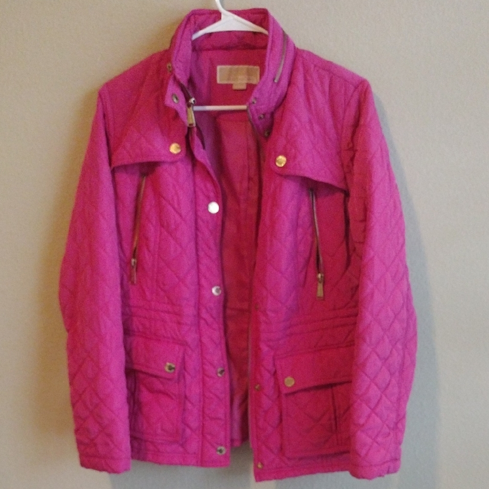 Michael Kors Fuchsia Quilted Puffer Jacket